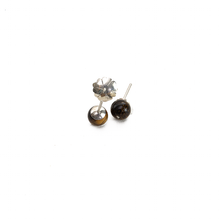 Cargar imagen en el visor de la galería, Arete Broquel Ojo de Tigre, plata 950
