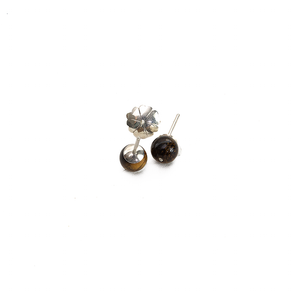 Arete Broquel Ojo de Tigre, plata 950