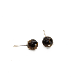 Arete Broquel Ojo de Tigre, plata 950