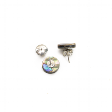 Cargar imagen en el visor de la galería, Arete Broquel Redondo Abulón, plata 950
