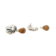 Arete Rehilete Curvo Gota Lisa Miel plata 950
