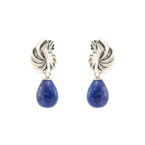 Arete Rehilete Plano Gota Lisa Lapislázuli plata 950