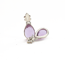 Cargar imagen en el visor de la galería, Arete Penacho Cabujon Amatista, plata 950
