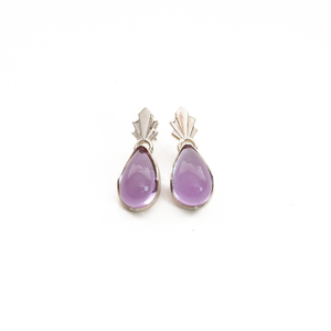Arete Penacho Cabujon Amatista, plata 950
