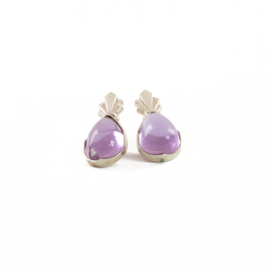 Arete Penacho Cabujon Amatista, plata 950