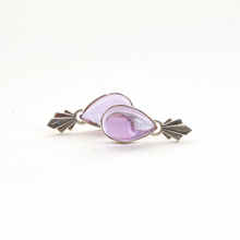 Cargar imagen en el visor de la galería, Arete Penacho Cabujon Amatista, plata 950
