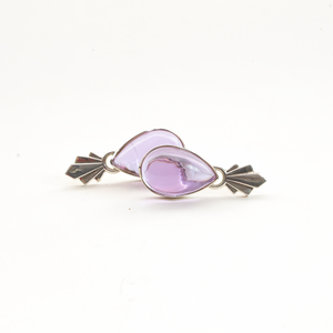 Arete Penacho Cabujon Amatista, plata 950