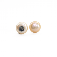 Cargar imagen en el visor de la galería, Arete Broquel Perla Rosa, plata950
