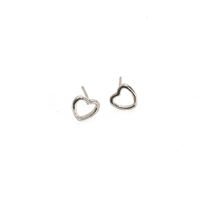 Arete Broquel Silueta Corazón, plata 950