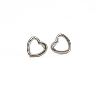 Arete Broquel pequeño Silueta Corazón, plata 950