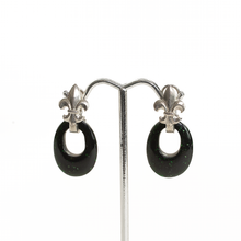 Cargar imagen en el visor de la galería, Arete Flor de Lis Aventurina Verde, plata 950
