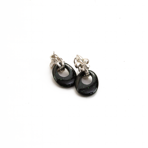 Arete Flor de Lis Aventurina Verde, plata 950