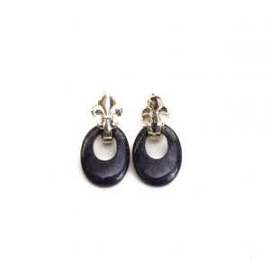 Arete Flor de lis Sodalita, plata 950
