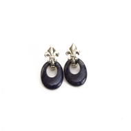 Arete Flor de lis Sodalita, plata 950
