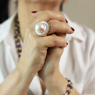 Anillo Fina Madre Perla Niko plata 950