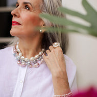 Collar Perla Barroca Rosa plata 950