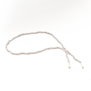 Collar Corbatero Perla gris plata950
