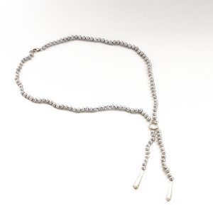 Collar Corbatero Perla gris plata950