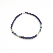 Cargar imagen en el visor de la galería, Collar Logo Lapislázuli Amazonita plata 950
