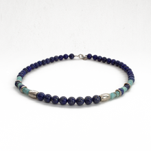 Cargar imagen en el visor de la galería, Collar Logo Lapislázuli Amazonita plata 950
