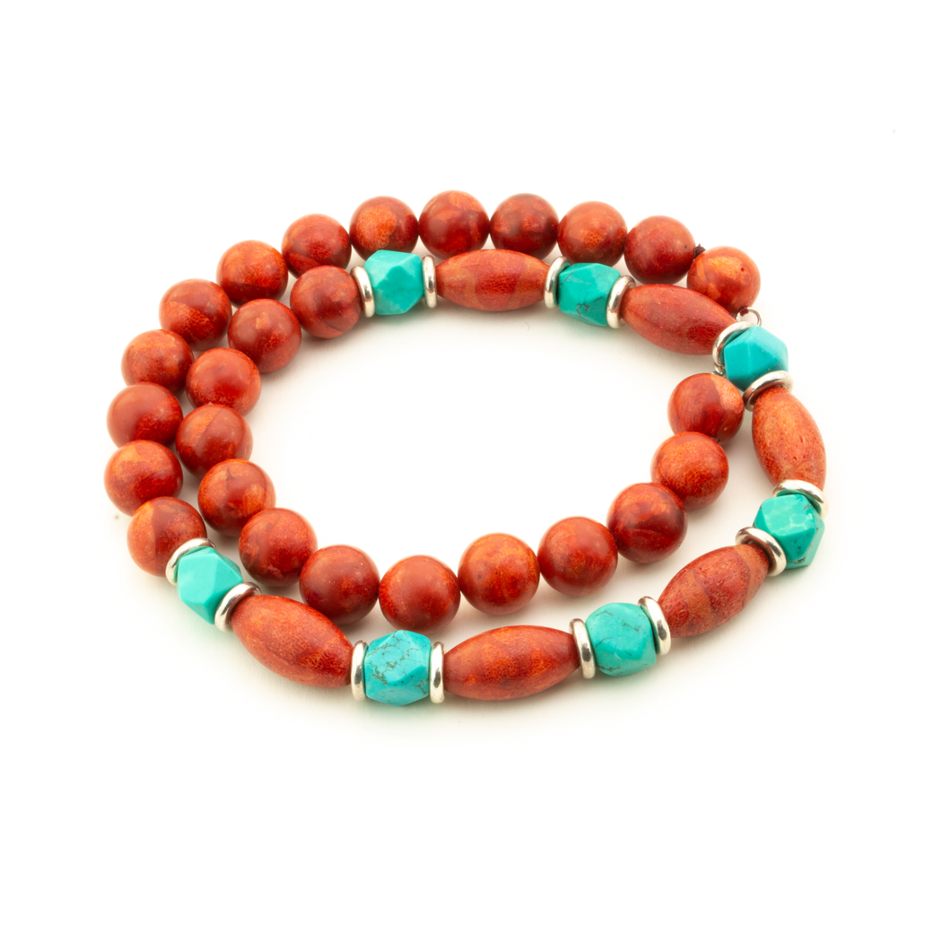 Collar Coral Esponja plata 950