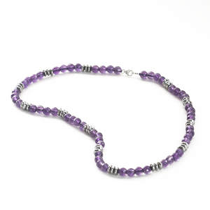 Collar Amatista Facetado plata 950