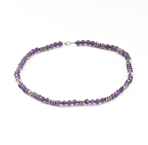 Collar Amatista Facetado plata 950