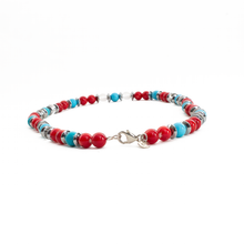 Cargar imagen en el visor de la galería, Collar Turquesa Coral Hematita, plata 950
