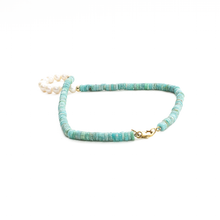 Cargar imagen en el visor de la galería, Collar Amazonita y Perlas Blancas
