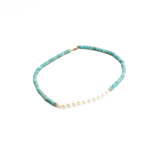Cargar imagen en el visor de la galería, Collar Amazonita y Perlas Blancas
