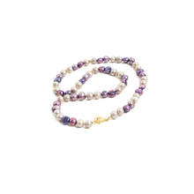 Cargar imagen en el visor de la galería, Collar Perla Gris y Morada, plata 950
