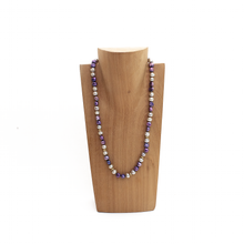 Cargar imagen en el visor de la galería, Collar Perla Gris y Morada, plata 950
