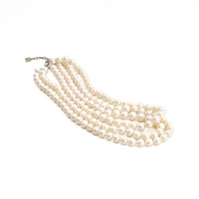 Cargar imagen en el visor de la galería, Collar 3 Hilos Perla Blanca, plata 950
