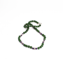 Cargar imagen en el visor de la galería, Collar Jade,Amatista y Zafiros rosas, plata 950
