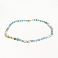 Collar Jade azul plata 950