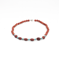 Collar Coral Esponja 7 Turquesas, plata 950