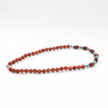 Cargar imagen en el visor de la galería, Collar Coral Esponja 7 Turquesas, plata 950

