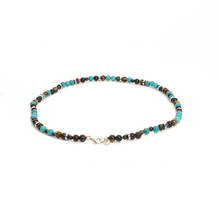 Cargar imagen en el visor de la galería, Collar Unisex Turquesa y ojo de Tigre, plata 950
