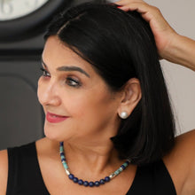 Cargar imagen en el visor de la galería, Collar Logo Lapislázuli Amazonita plata 950
