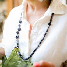 Cargar imagen en el visor de la galería, Collar Ónix Piedra Volcánica plata 950
