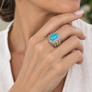 Anillo Intaglio Turquesa, plata 950