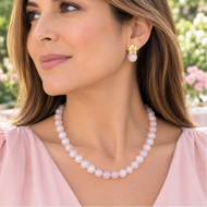 Collar Cuarzo Rosa plata 950