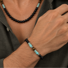 Cargar imagen en el visor de la galería, Pulsera Ónix Turquesa plata 950
