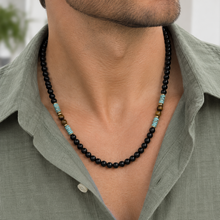 Cargar imagen en el visor de la galería, Collar Ónix Turquesa plata 950
