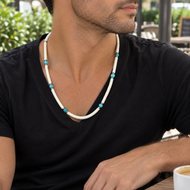 Collar Hueso Turquesa plata 950