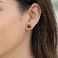 Arete Broquel Ojo de Tigre, plata 950