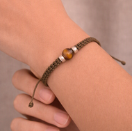 Pulsera Tejida Ojo de Tigre plata 950