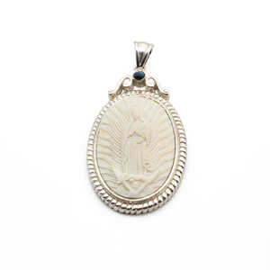 Dije Virgen Guadalupe Hueso plata 950