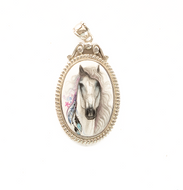 Dije Caballo Pintado a Mano plata 950