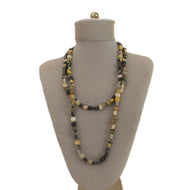 Collar Jade con Cuarzo Ahumado plata 950